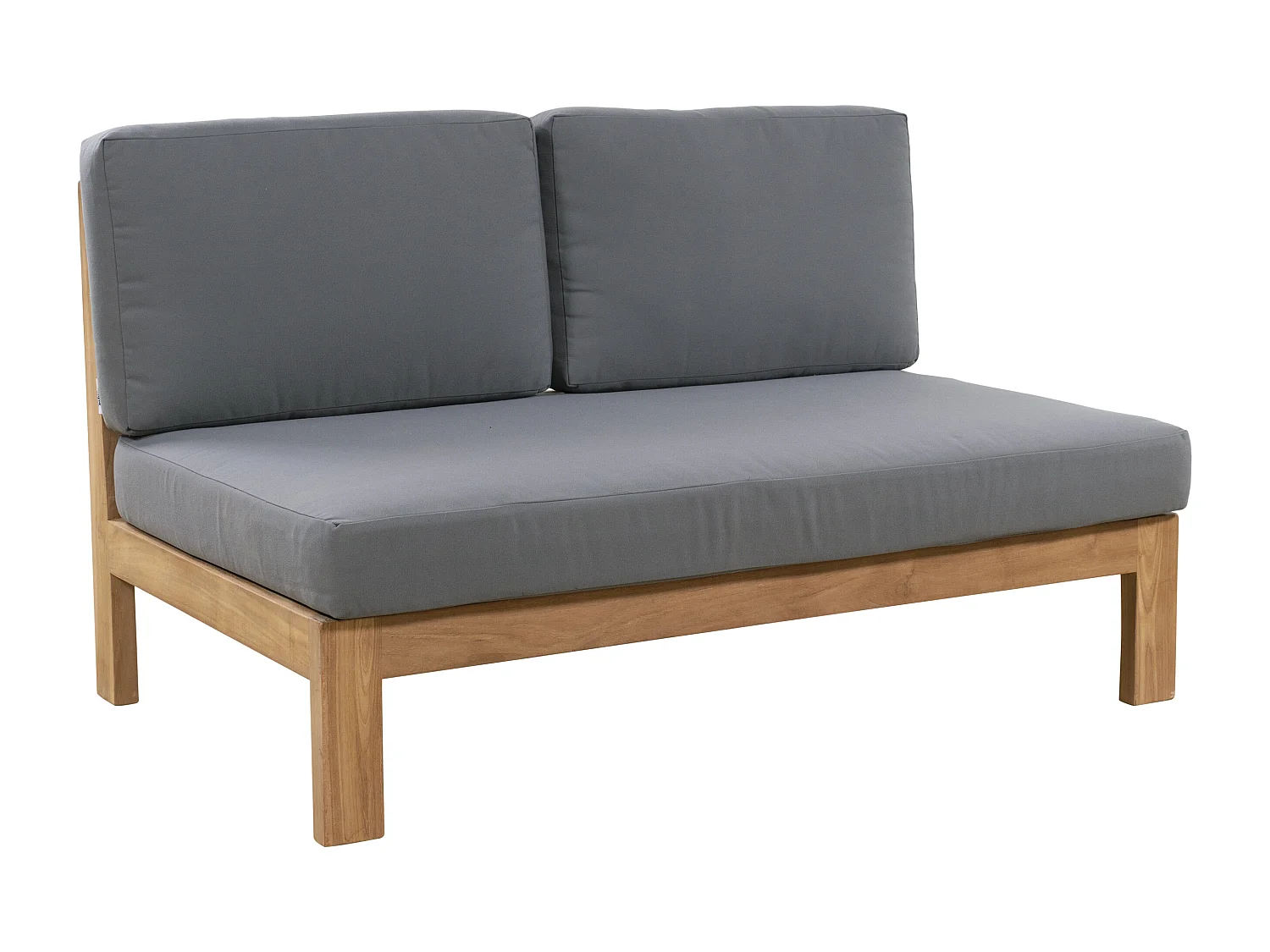 Divano da giardino 2 posti in teak - Naturale chiaro e grigio - SUMINI di MYLIA