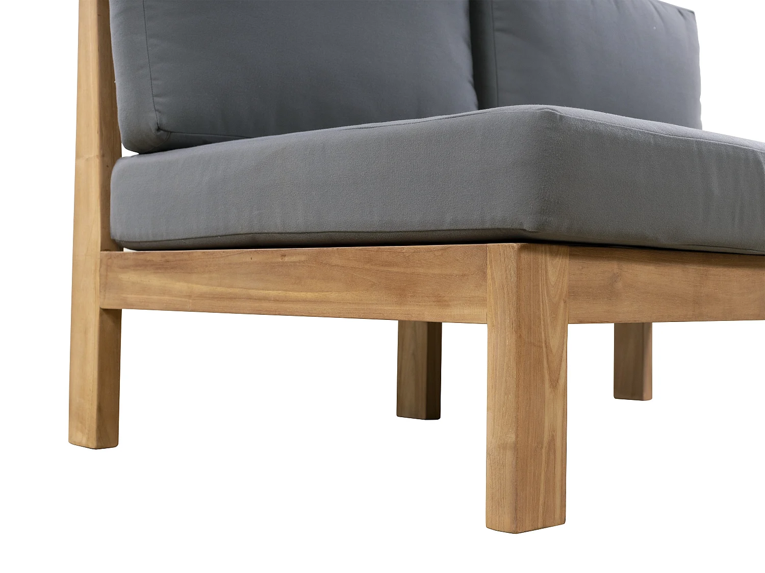 Divano da giardino 2 posti in teak - Naturale chiaro e grigio - SUMINI di MYLIA