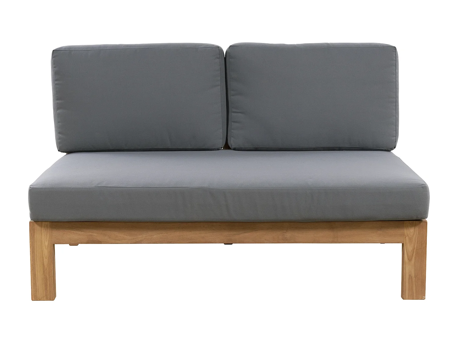 Gartensofa 2-Sitzer - Teakholz - Holzfarben hell & Grau - SUMINI von MYLIA