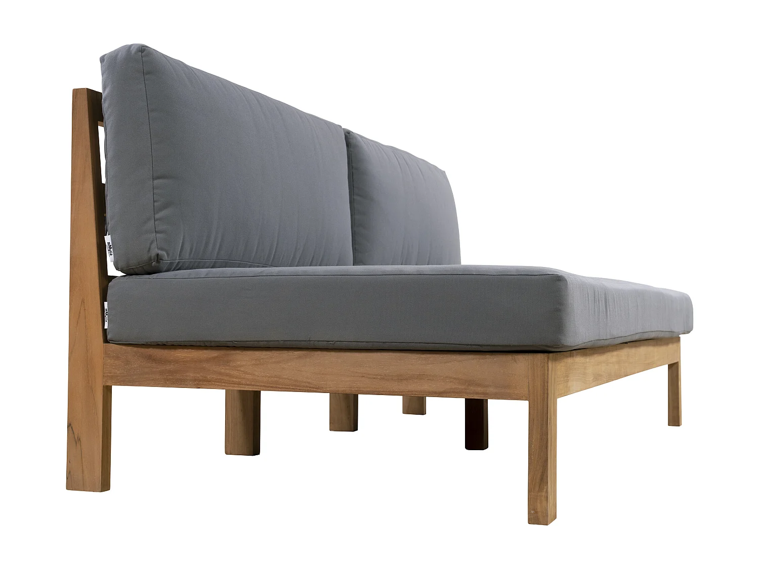 Sofá de jardim 3 lugares em teca natural claro e cinza - SUMINI de MYLIA