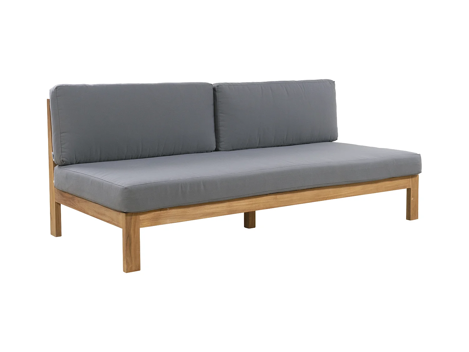 Sofá de jardim 3 lugares em teca natural claro e cinza - SUMINI de MYLIA