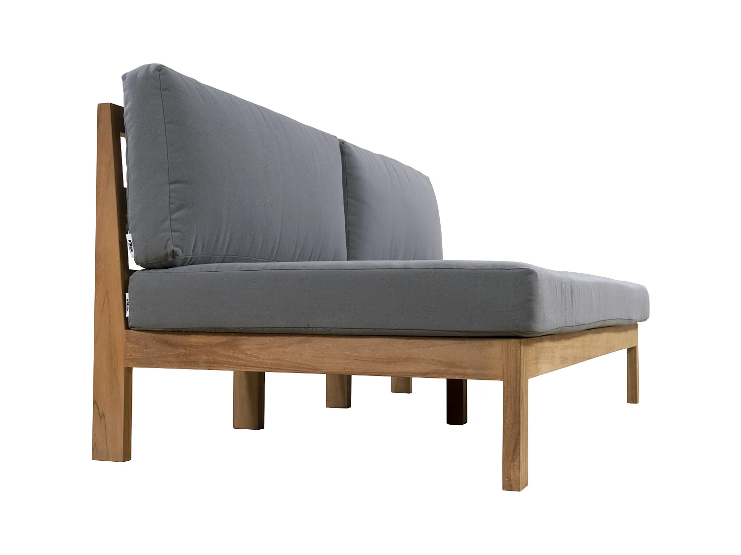 Gartensofa 3-Sitzer - Teakholz - Holzfarben hell & Grau - SUMINI von MYLIA
