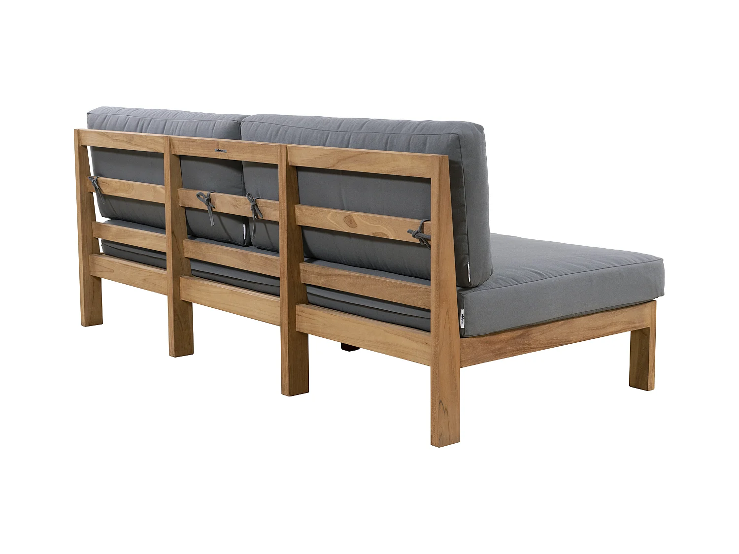 Gartensofa 3-Sitzer - Teakholz - Holzfarben hell & Grau - SUMINI von MYLIA