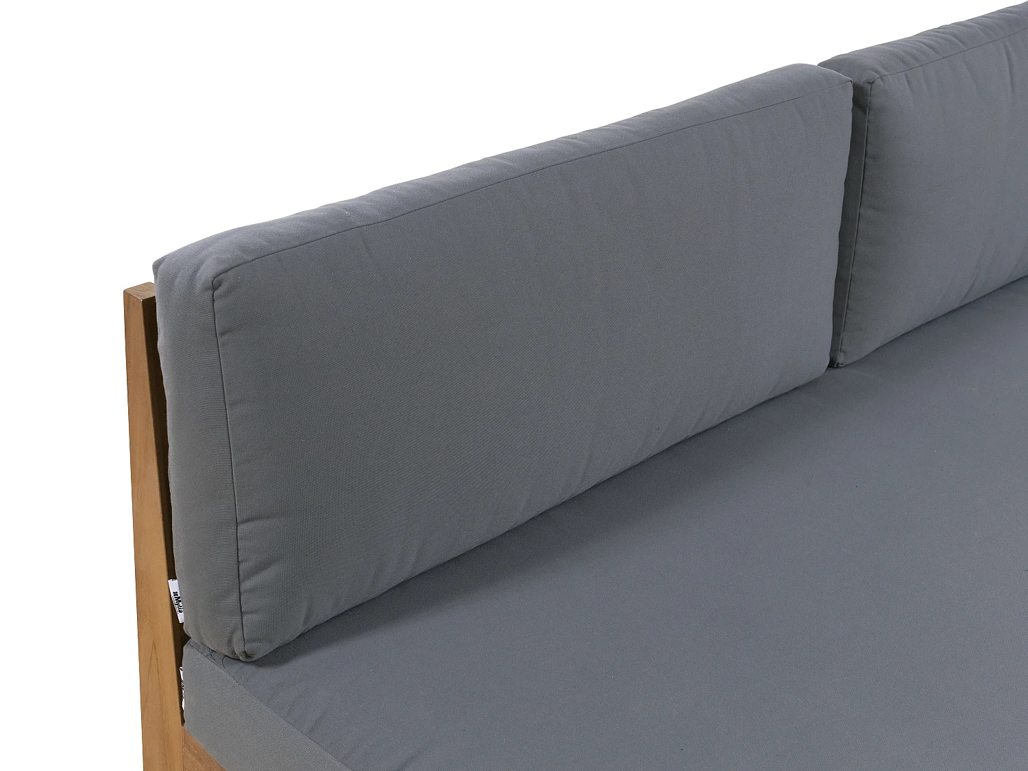 Canapé de jardin 3 places en teck - Naturel clair et gris - SUMINI de MYLIA