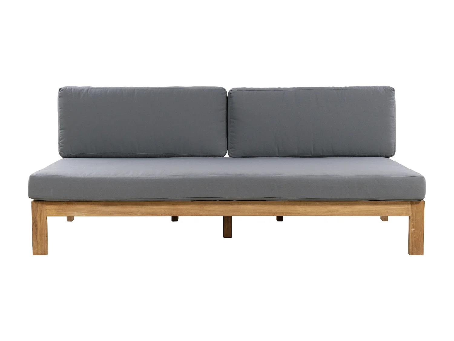 Canapé de jardin 3 places en teck - Naturel clair et gris - SUMINI de MYLIA