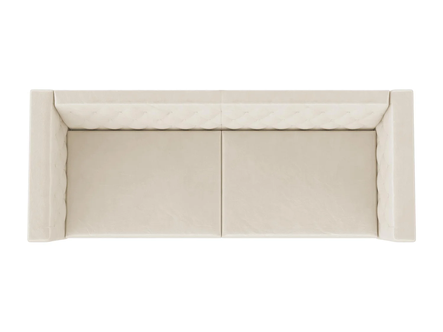 Marseille | Canapé 3 places en velours ivoire - pieds en métal doré