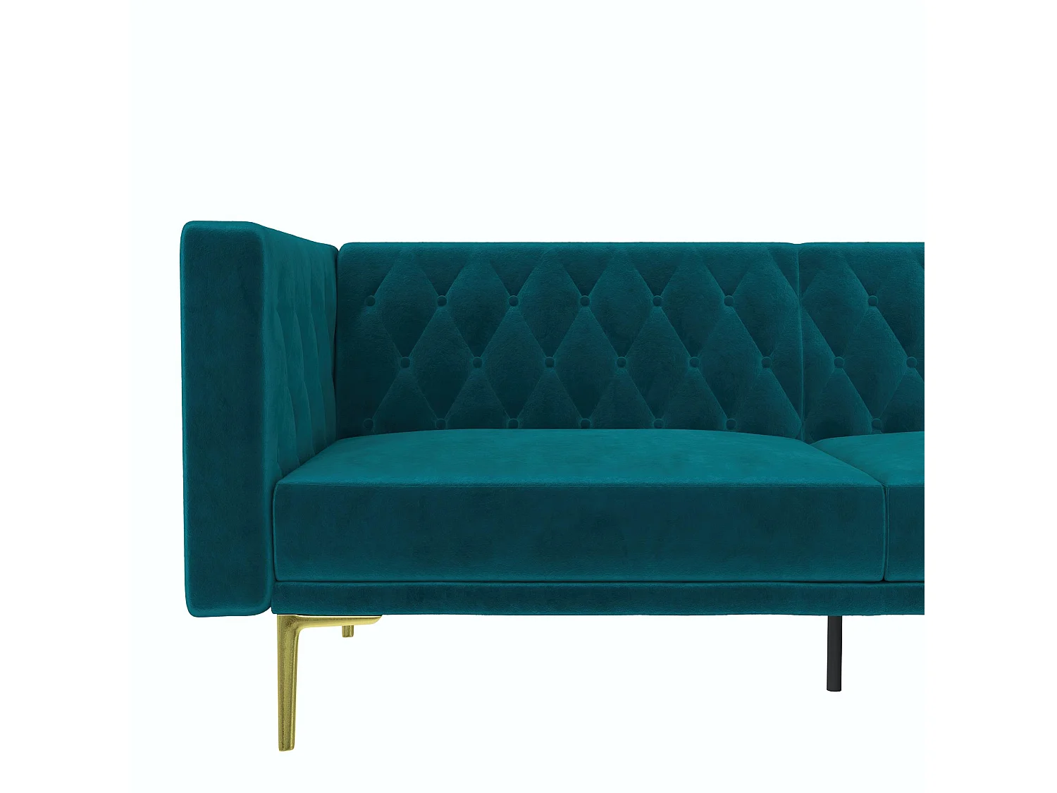 Marseille | Sofá 3 Plazas Terciopelo Verde - Patas Metal Dorado