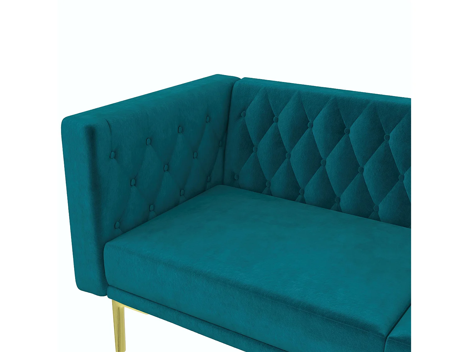 Marseille | Sofá 3 Plazas Terciopelo Verde - Patas Metal Dorado