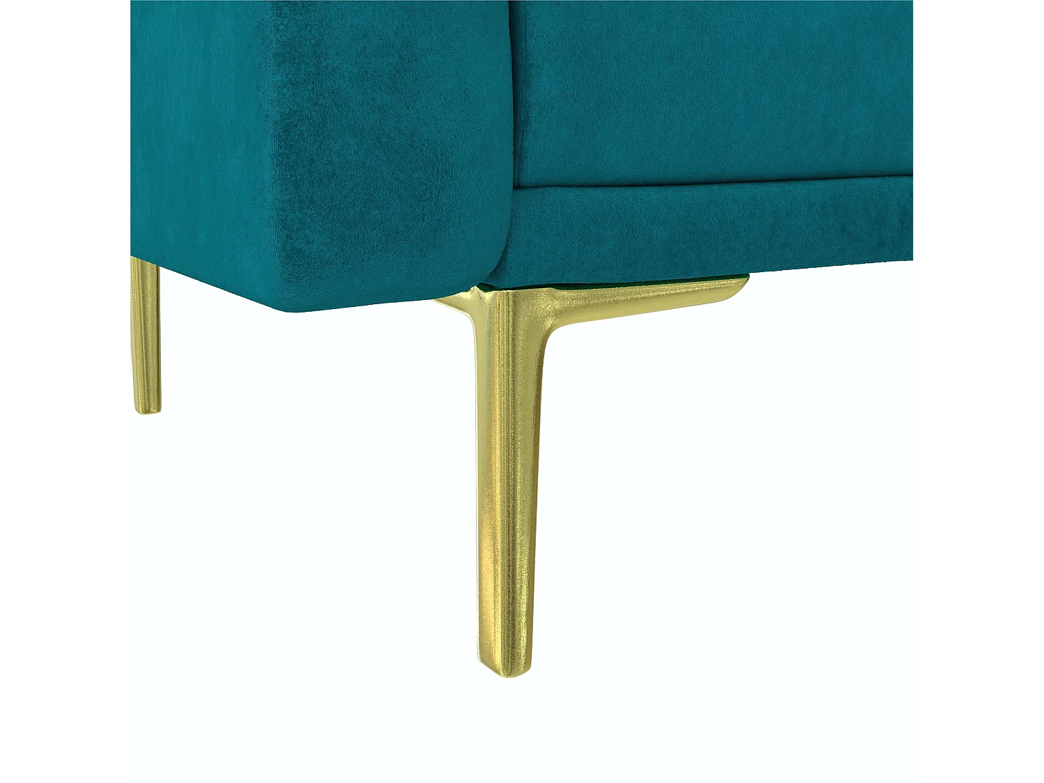 Marseille | Sofá 3 Plazas Terciopelo Verde - Patas Metal Dorado