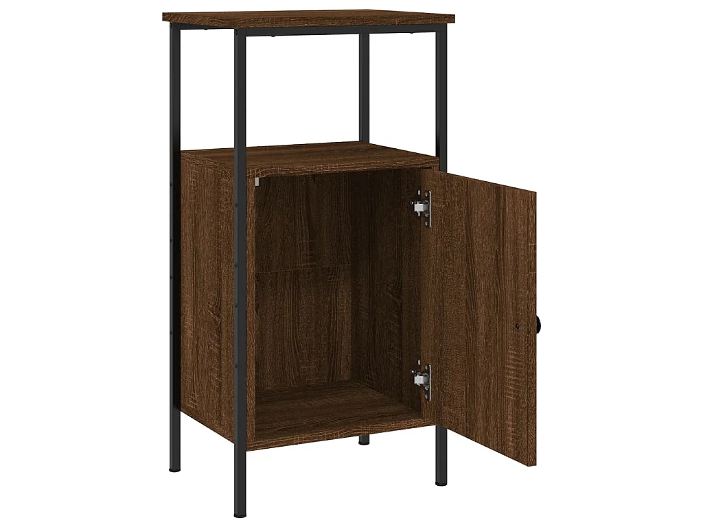 Nachtkastjes 2 st 41x31x80 cm bewerkt hout bruin eikenkleur