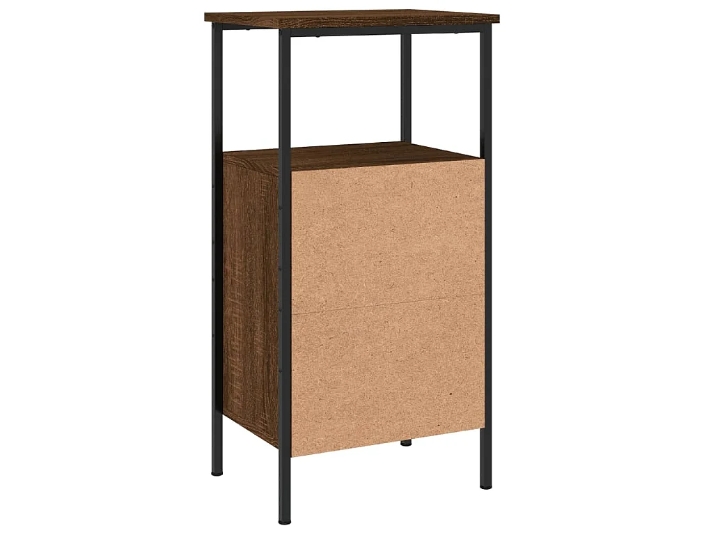 Nachtkastjes 2 st 41x31x80 cm bewerkt hout bruin eikenkleur
