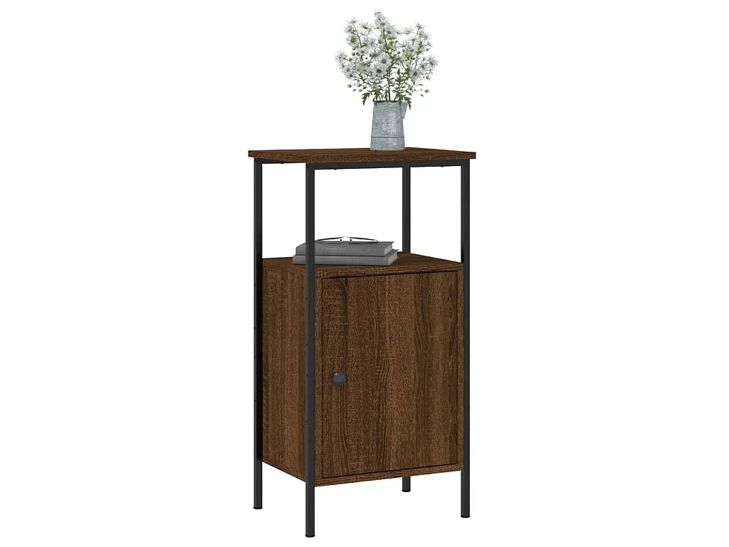 Nachtkastjes 2 st 41x31x80 cm bewerkt hout bruin eikenkleur