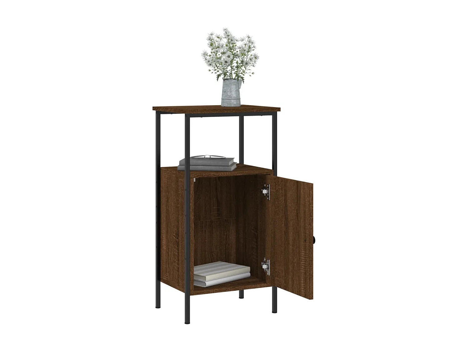 Nachtkastjes 2 st 41x31x80 cm bewerkt hout bruin eikenkleur