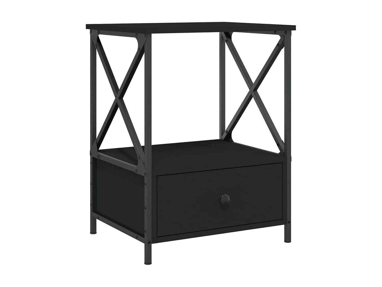 Nachtkastjes 2 st 50x41x65 cm bewerkt hout zwart