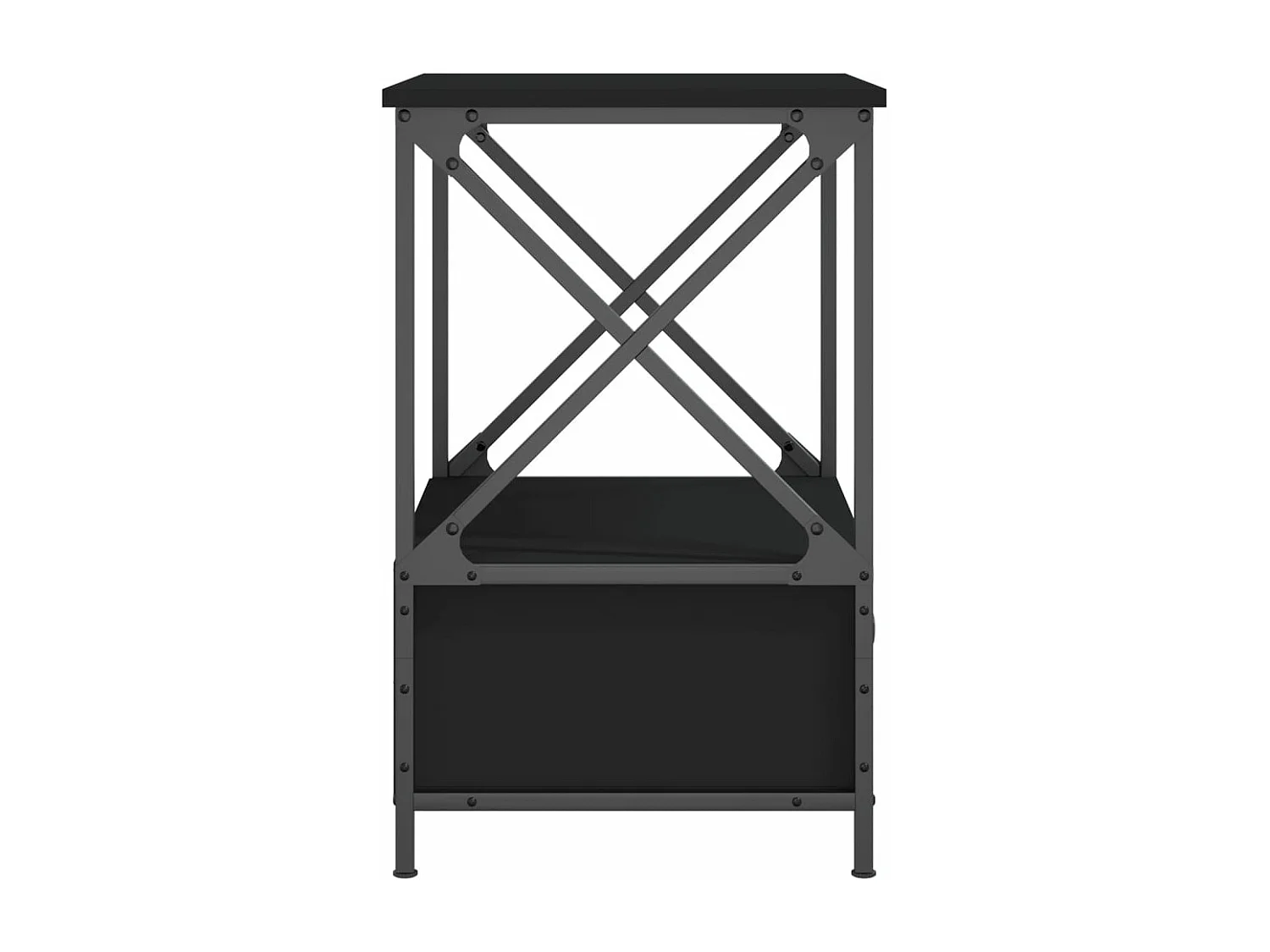 Nachtkastjes 2 st 50x41x65 cm bewerkt hout zwart