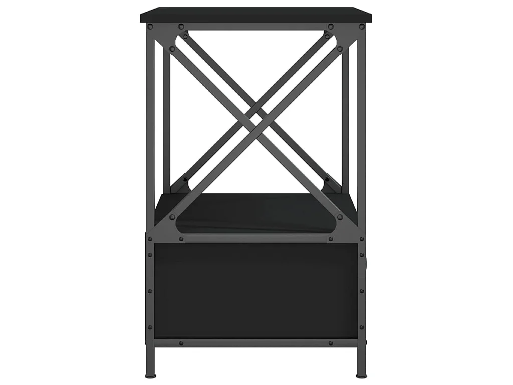 Tables de chevet 2 pcs noir 50x41x65 cm bois d’ingénierie