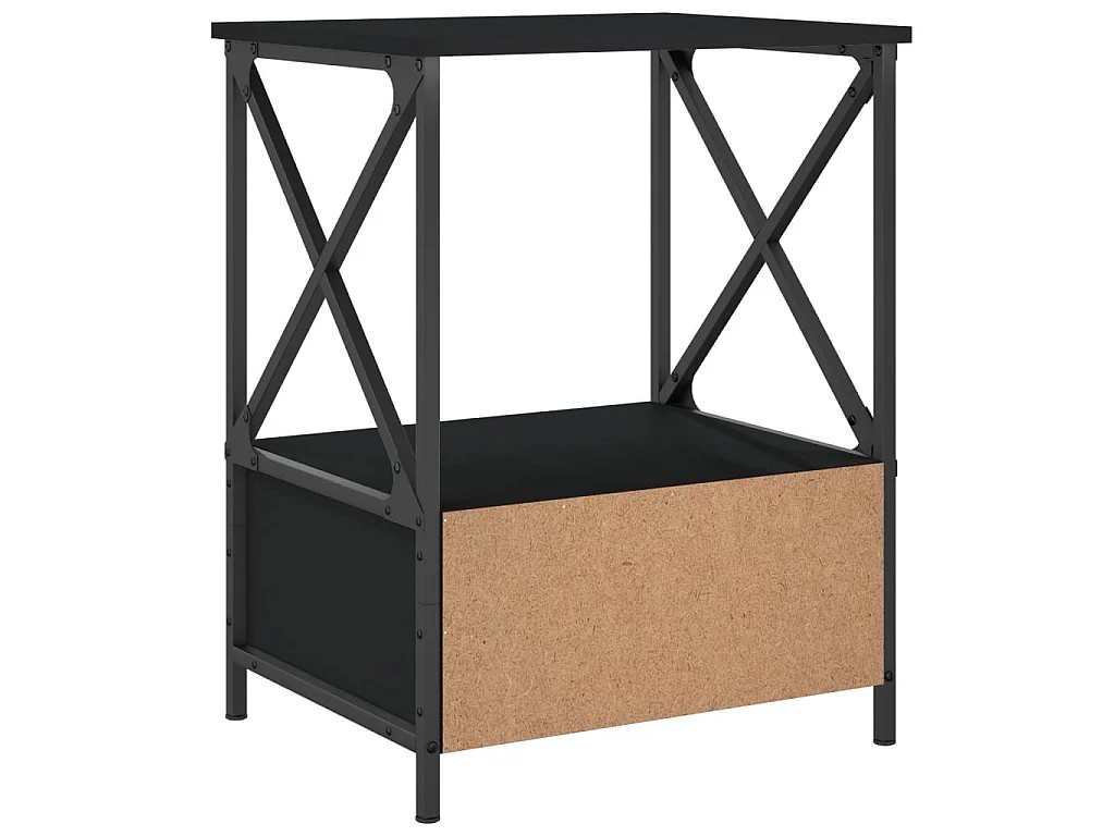 Tables de chevet 2 pcs noir 50x41x65 cm bois d’ingénierie