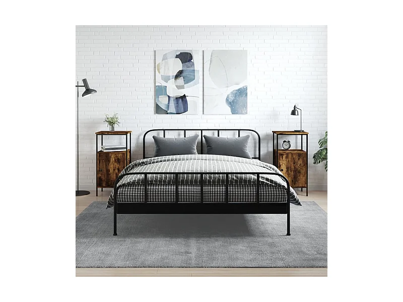 Tables de chevet 2 pcs chêne fumé 41x31x80 cm bois ingénierie