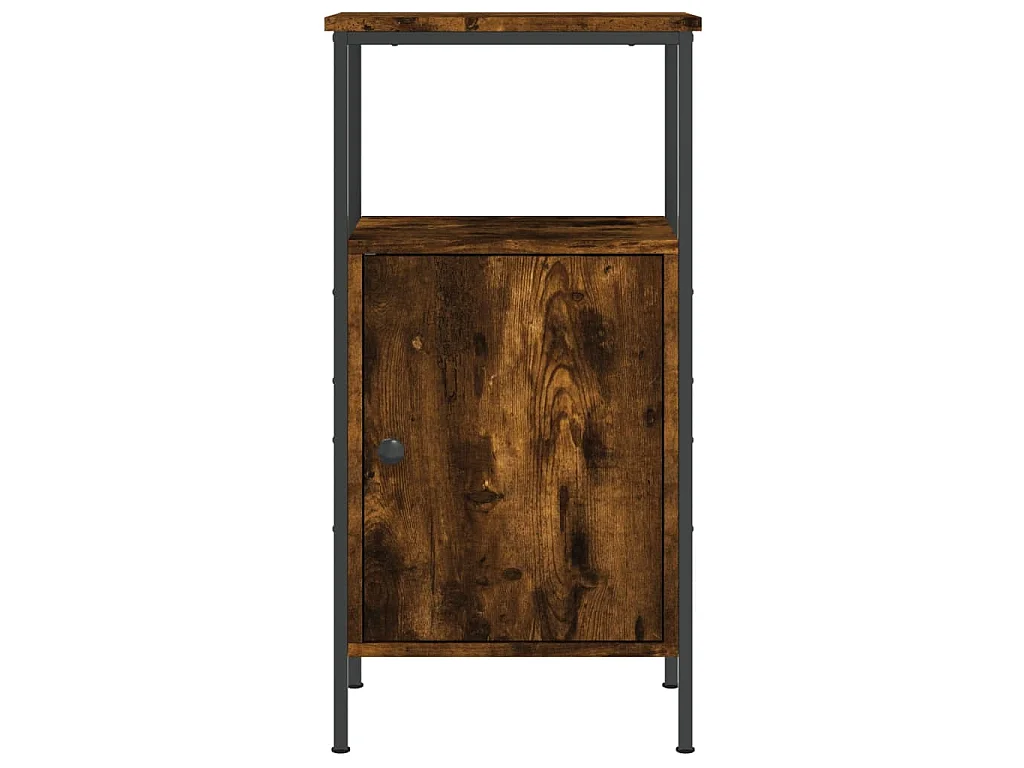 Nachtkastjes 2 st 41x31x80 cm bewerkt hout gerookt eikenkleurig