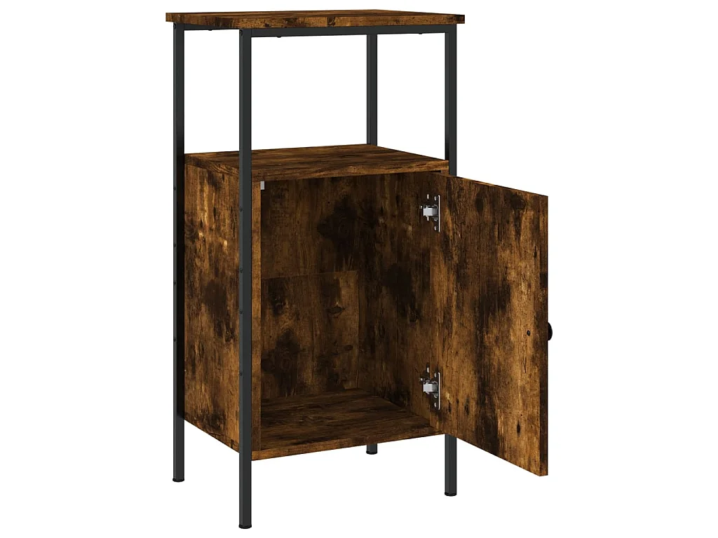 Nachtkastjes 2 st 41x31x80 cm bewerkt hout gerookt eikenkleurig