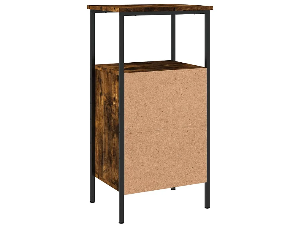 Nachtkastjes 2 st 41x31x80 cm bewerkt hout gerookt eikenkleurig