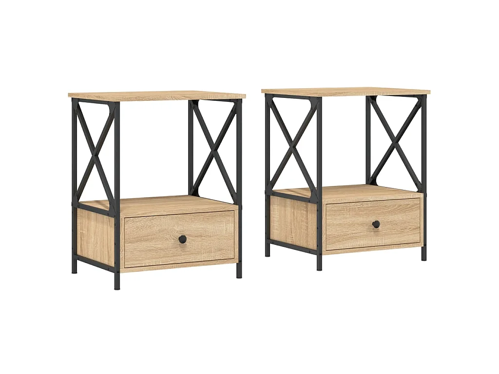 Tables de chevet 2 pcs chêne sonoma 50x41x65 cm bois ingénierie