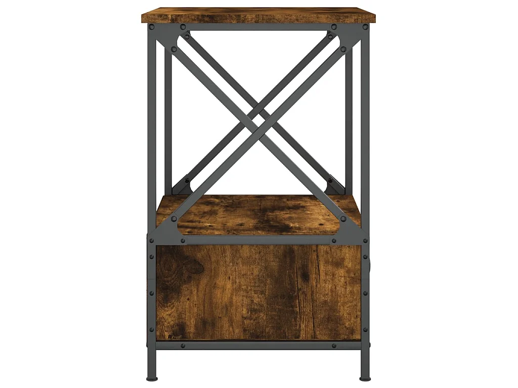 Table de chevet chêne fumé 50x41x65 cm bois d'ingénierie