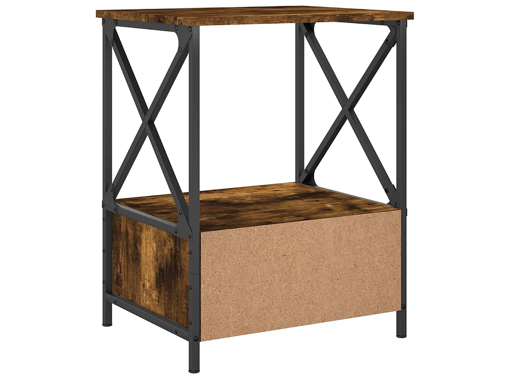 Table de chevet chêne fumé 50x41x65 cm bois d'ingénierie