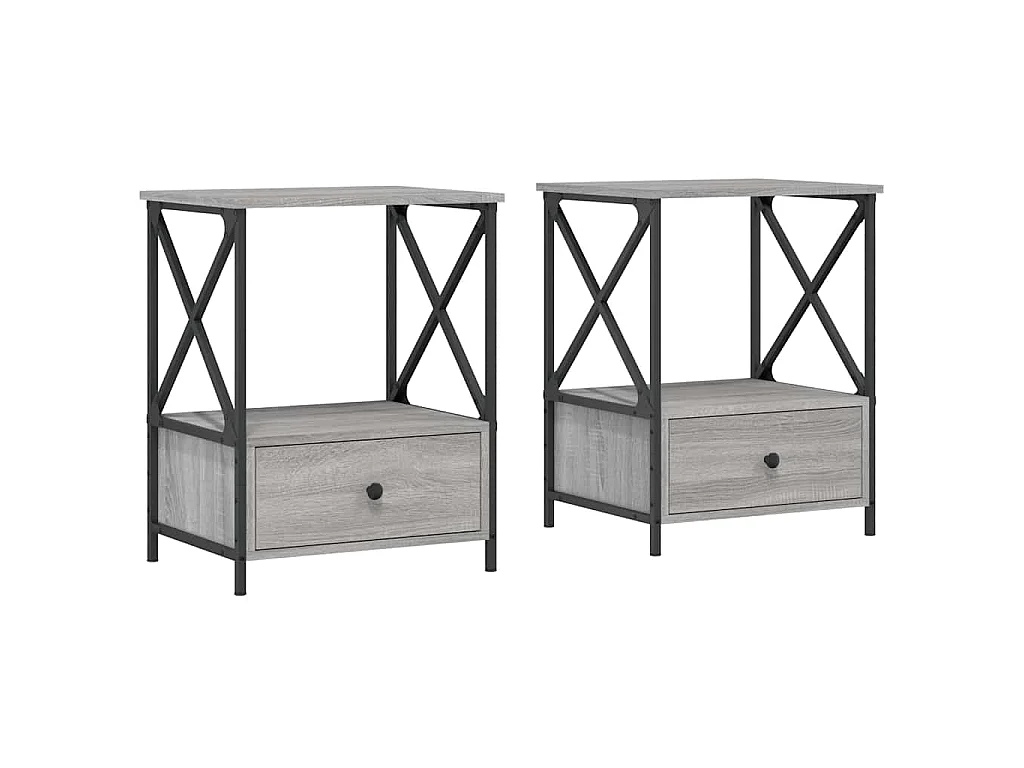 Tables de chevet 2 pcs sonoma gris 50x41x65 cm bois ingénierie