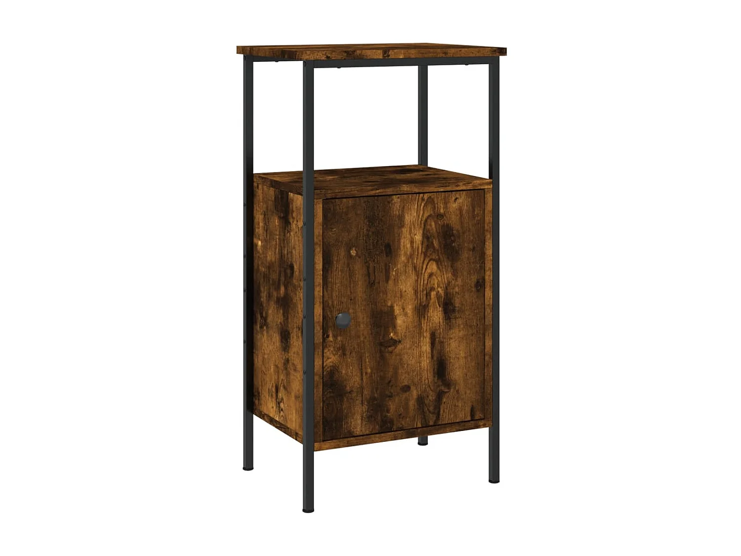 Nachtkastje 41x31x80 cm bewerkt hout gerookt eikenkleurig