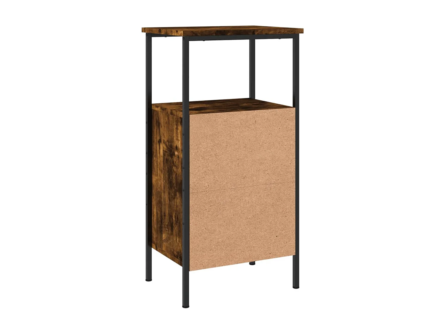 Nachtkastje 41x31x80 cm bewerkt hout gerookt eikenkleurig