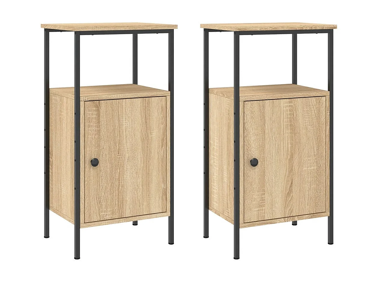 Nachtkastjes 2 st 41x31x80 cm sonoma eikenkleurig