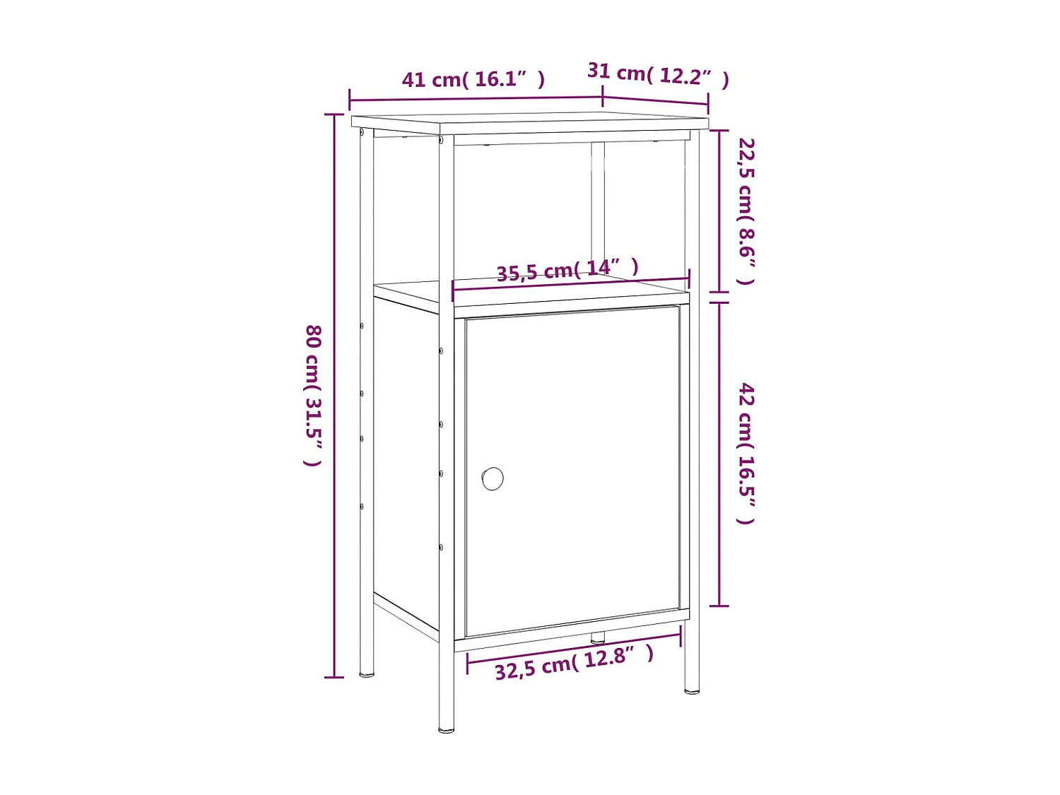 Nachtkastjes 2 st 41x31x80 cm sonoma eikenkleurig