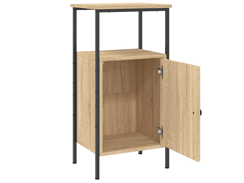Nachtkastje 41x31x80 cm bewerkt hout sonoma eikenkleurig
