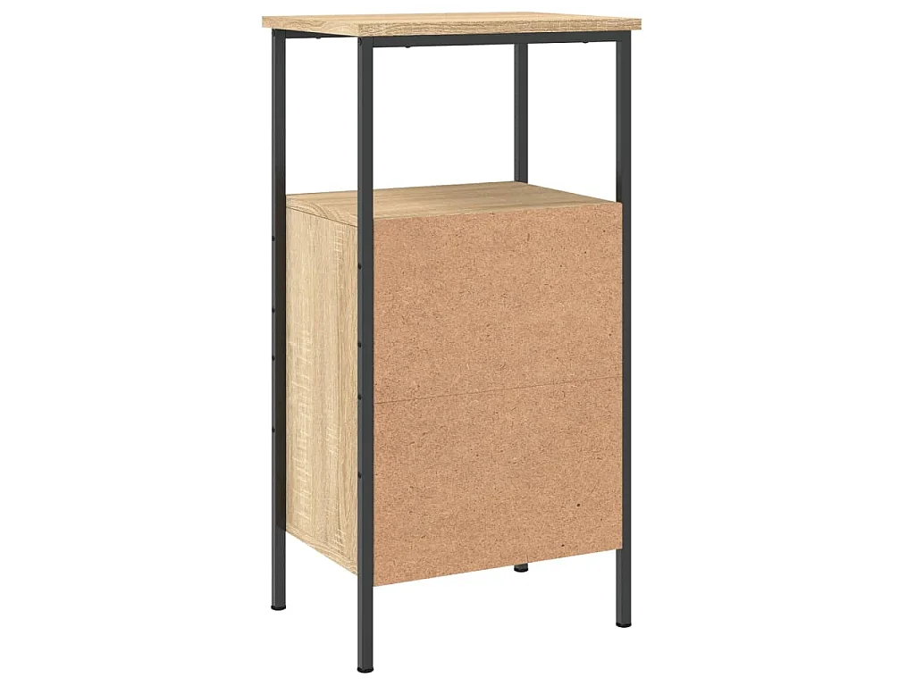 Nachtkastje 41x31x80 cm bewerkt hout sonoma eikenkleurig