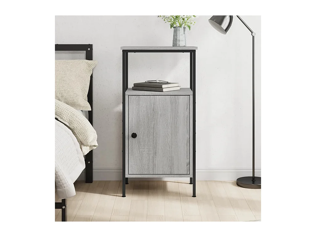 Table de chevet sonoma gris 41x31x80 cm bois d'ingénierie