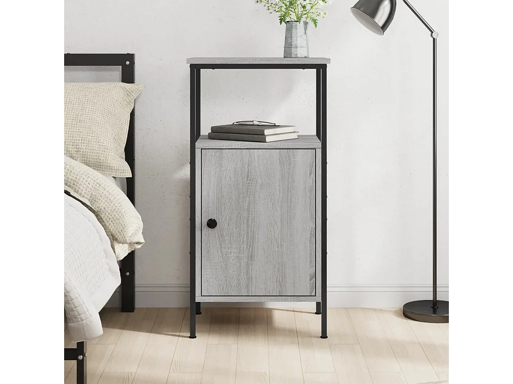 Table de chevet sonoma gris 41x31x80 cm bois d'ingénierie