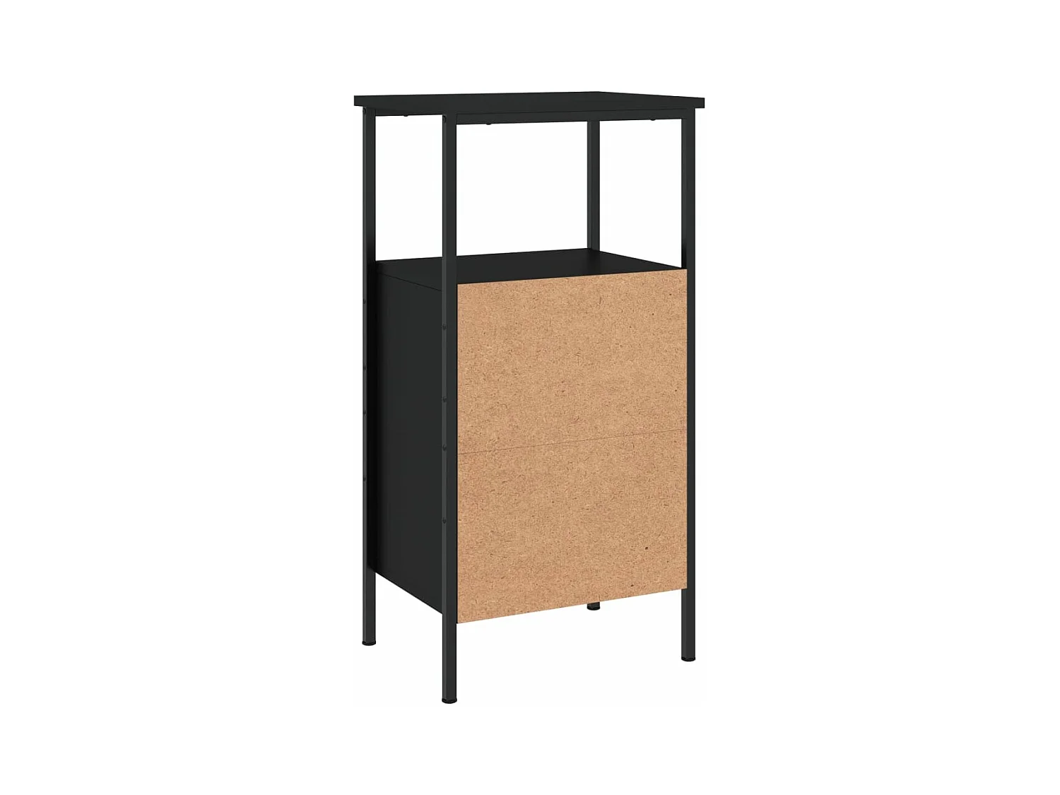 Nachtkastje 41x31x80 cm bewerkt hout zwart