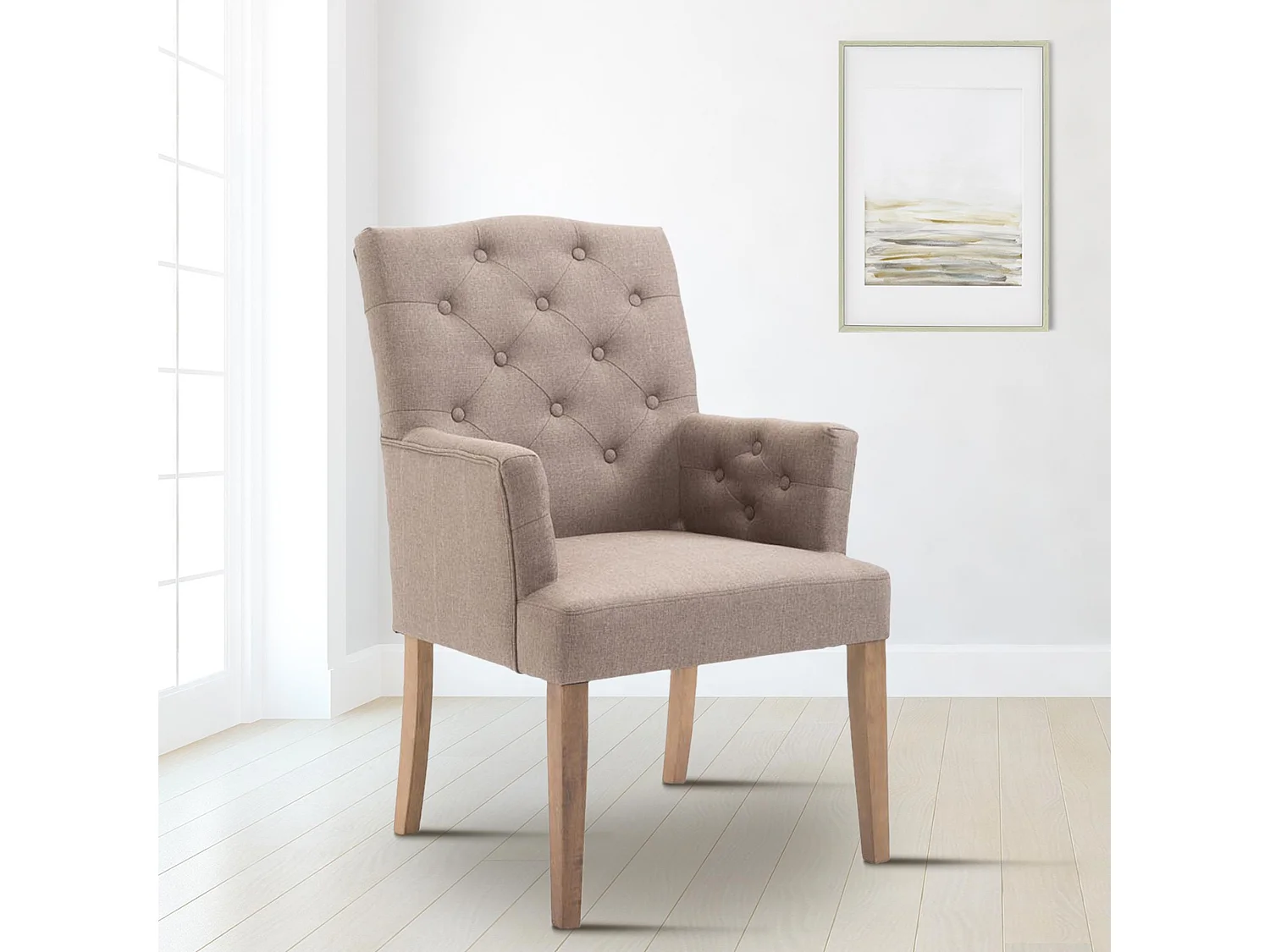 chaises avec accoudoirs - Tissu & Antique clair - Taupe - Sugar