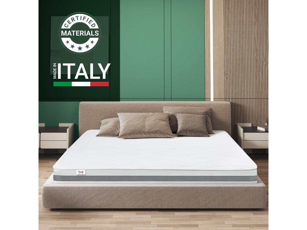 Einzelne Matratze 90x180 Memory Orthopädisch, Antibakteriell, Anti-Milben, Anti-Allergie.| Höhe 16 cm | Made in Italy