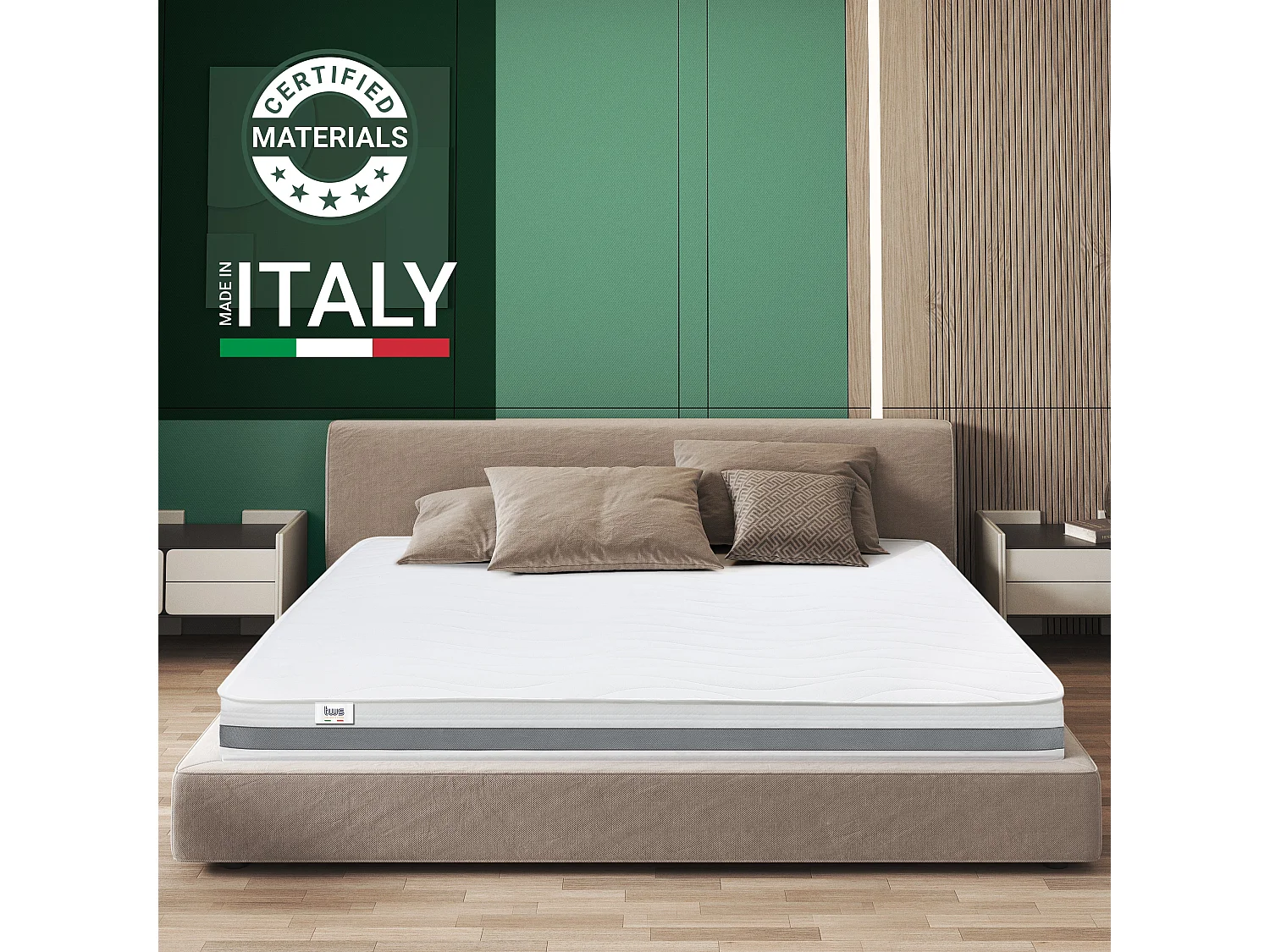 Matelas Simple XL 120x180 à mémoire orthopédique | Hauteur 16 cm | Made in Italy