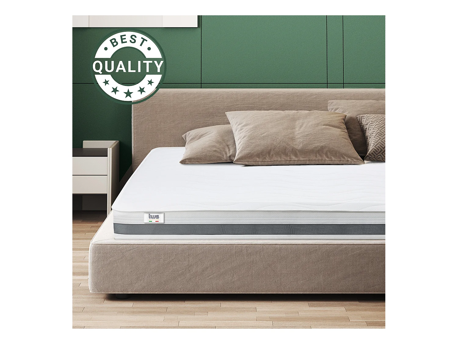 Eenpersoons Matras 110x175 Memory Orthopedisch, antibacterieel, mijtwerend, anti-allergisch | Hoogte 16 cm | Made in Italy