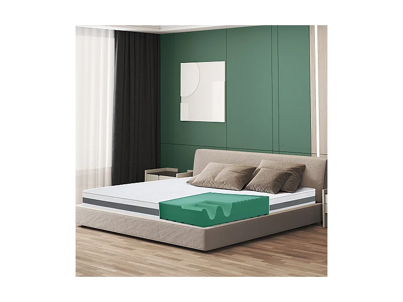 Großes Einzelbett Matratze 120x185 Memory Orthopädisch, Antibakteriell, Anti-Milben, Anti-Allergie.| Höhe 16 cm | Made in Italy