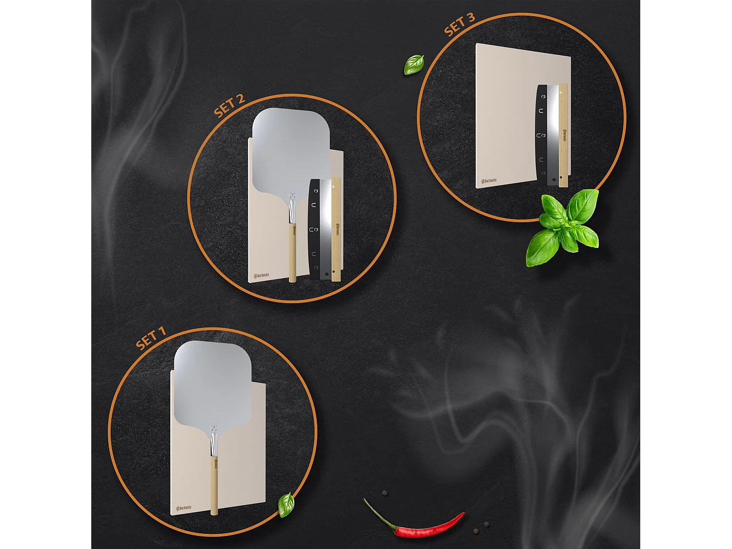 Pierre à pizza+pelle à pizza - 38 x 30 x 1.5 cm