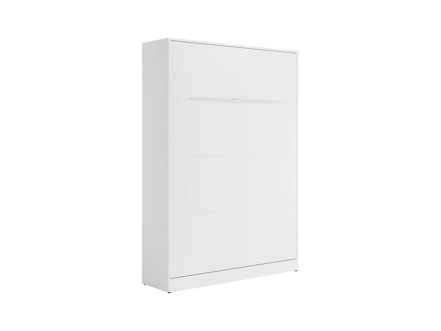 Schrankbett + Matratze - 140 x 200 cm - Manuelle vertikale Öffnung - Mit LED-Beleuchtung - Weiß - RAPILI