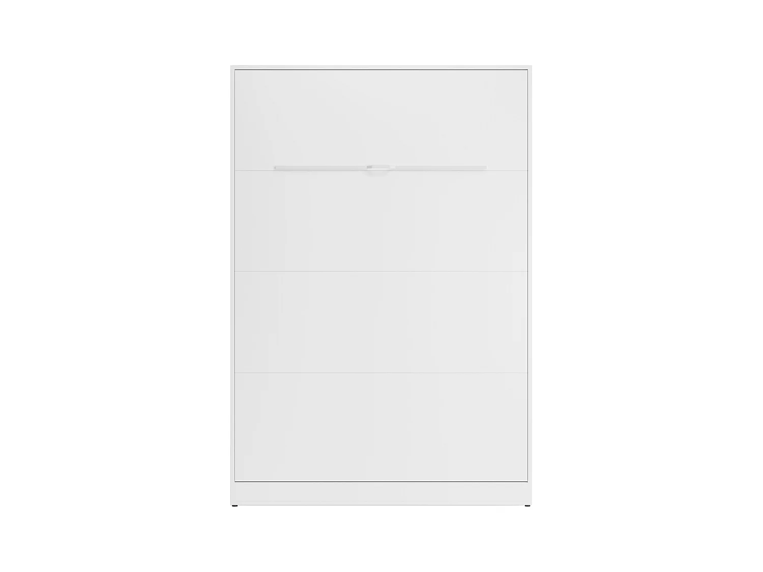 Schrankbett + Matratze - 140 x 200 cm - Manuelle vertikale Öffnung - Mit LED-Beleuchtung - Weiß - RAPILI