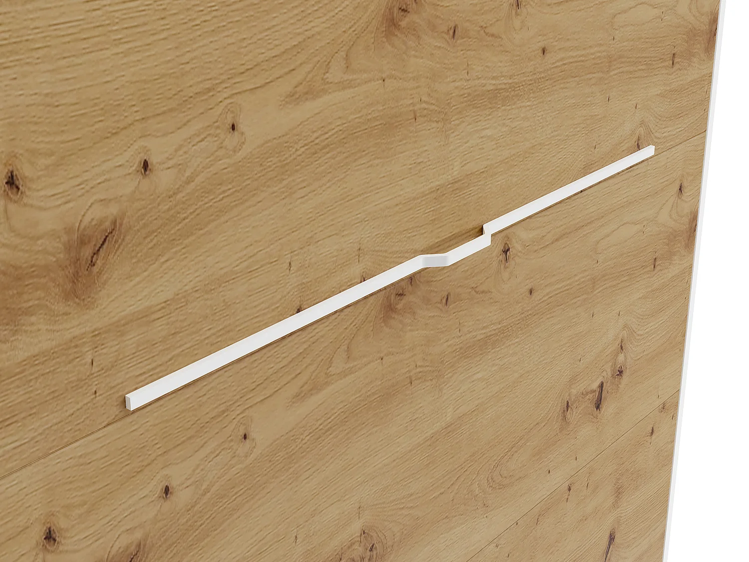 Lit escamotable 140 x 200 cm - Ouverture verticale manuelle - Avec LEDs - Blanc et naturel + Matelas - RAPILI