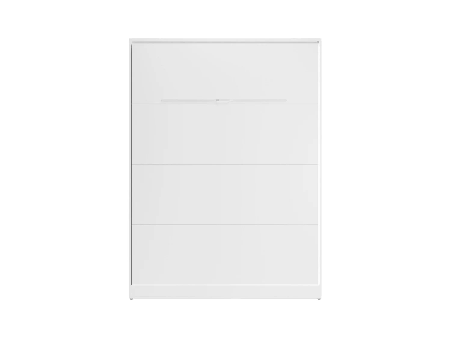 Schrankbett + Matratze - 160 x 200 cm - Manuelle vertikale Öffnung - Mit LED-Beleuchtung - Weiß - RAPILI