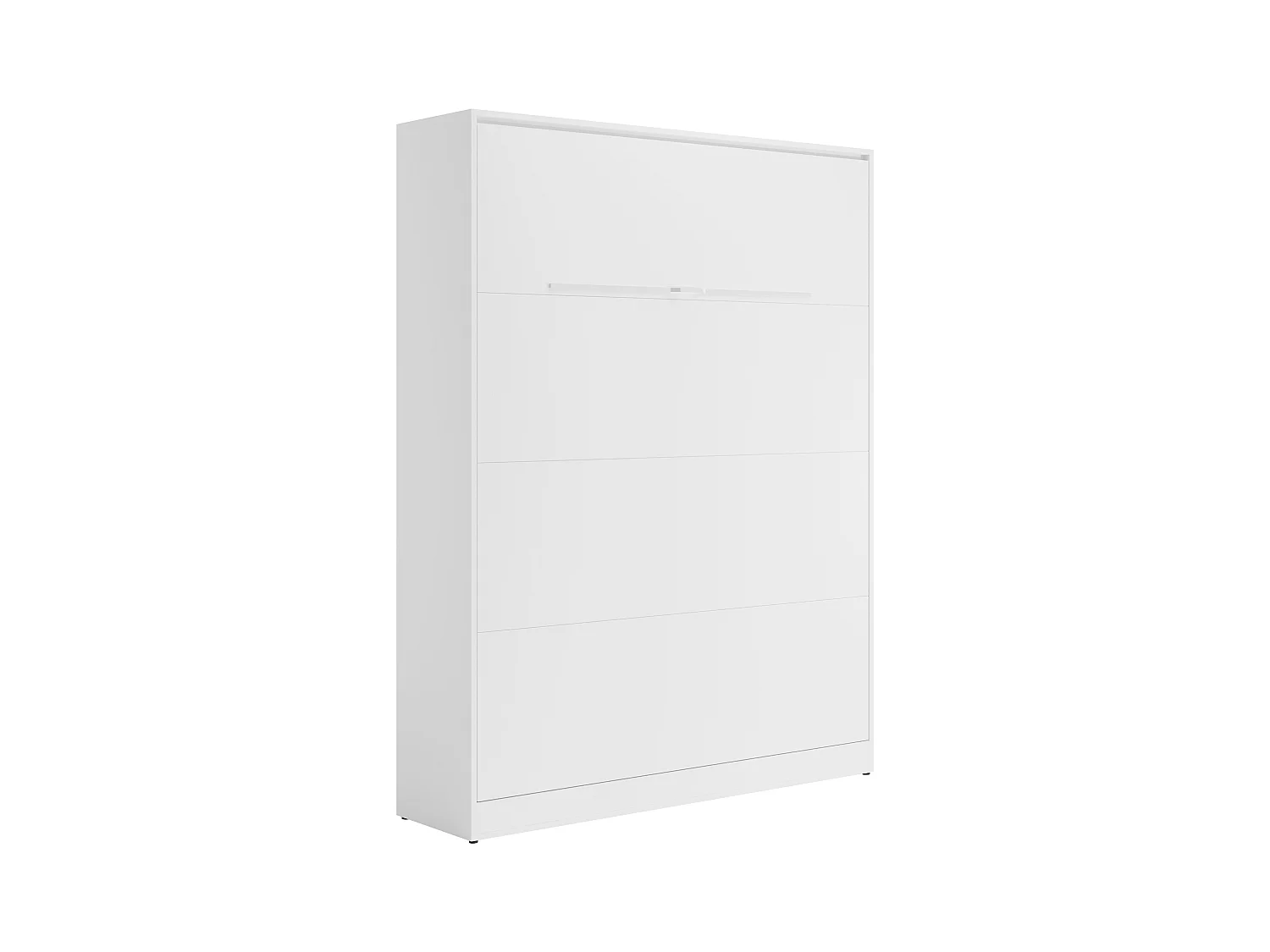 Schrankbett + Matratze - 160 x 200 cm - Manuelle vertikale Öffnung - Mit LED-Beleuchtung - Weiß - RAPILI