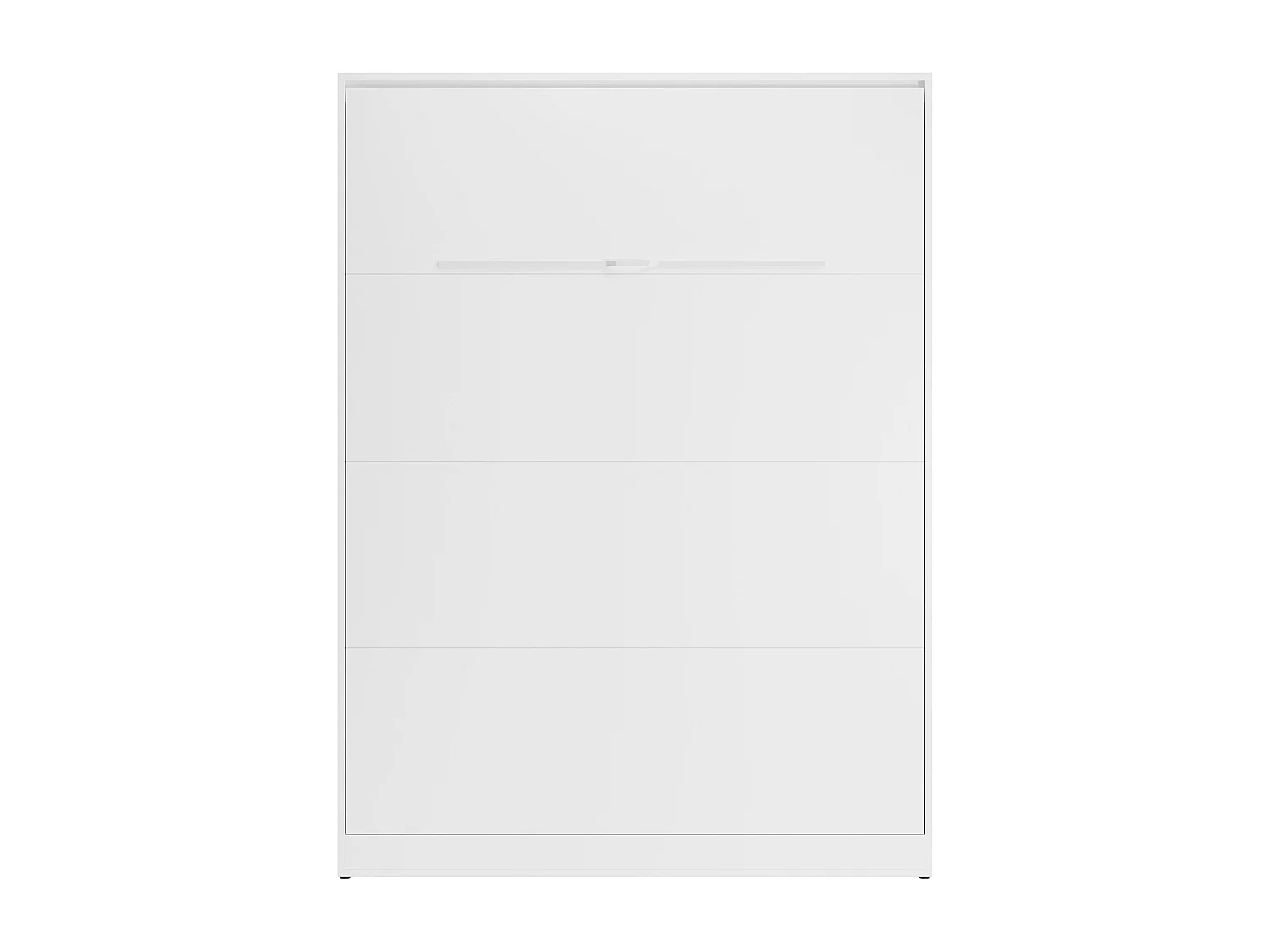 Lit escamotable 160 x 200 cm - Ouverture verticale manuelle - Avec LEDs - Blanc + Matelas - RAPILI